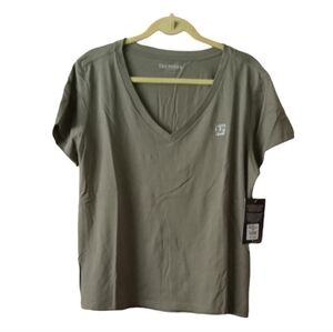 True Religion Women's Green Cotton V-Neck Tee Shirt XL NWT